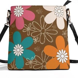 Mid Century Modern 70’s Flower Power handbag- never used